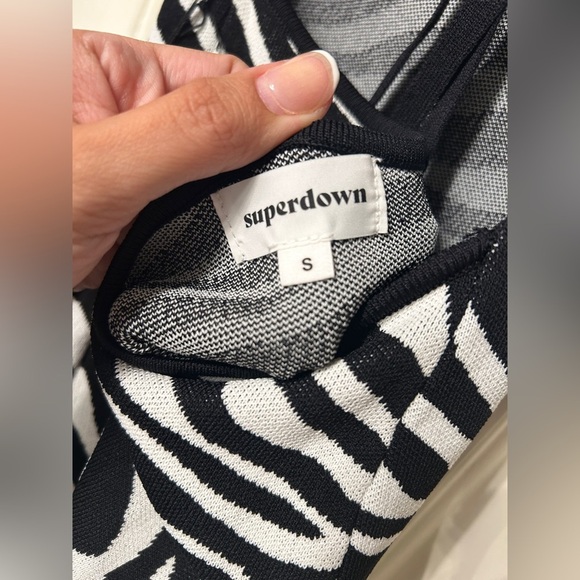 NEW NWT Revolve Superdown Size S Black and White Zebra Bodycon Dress - Picture 6 of 8